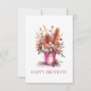 Joyeuse carte de poche de fleurs australienne anni