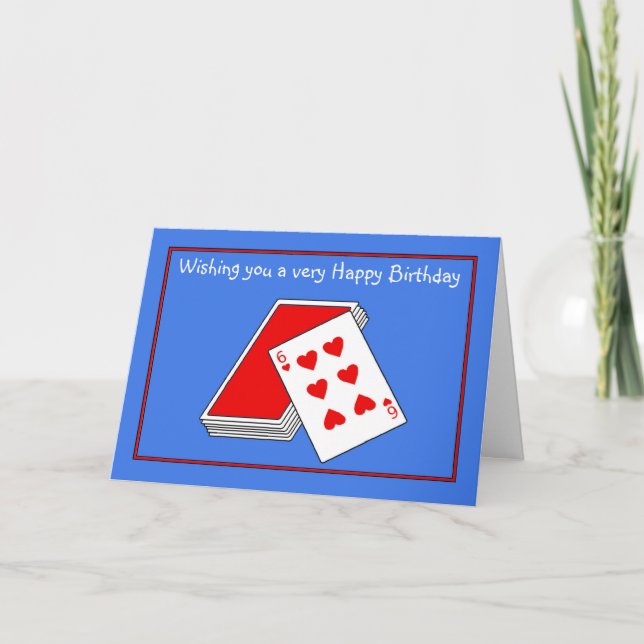 Joyeuse carte de pont d'anniversaire jouant cartes (Devant)
