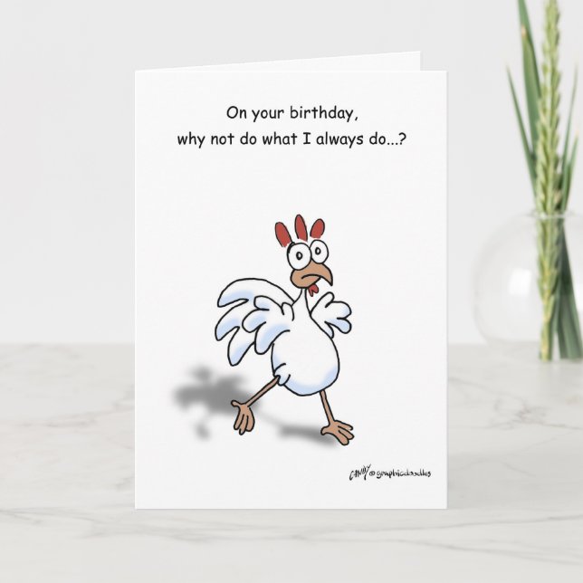 Joyeuse carte de poulet de printemps anniversaire! (Devant)