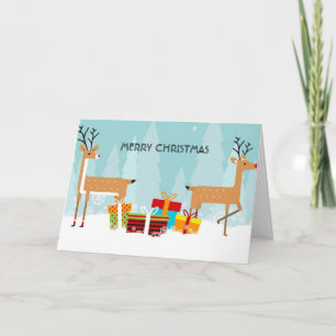 Joyeuse carte de rennes de Noël