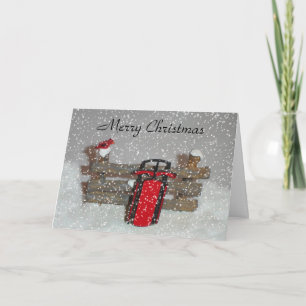 Joyeuse carte de traîneau de Noël