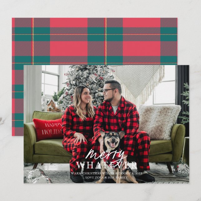 Joyeuse Carte de vacances photo pour animaux de co (Devant / Derrière)