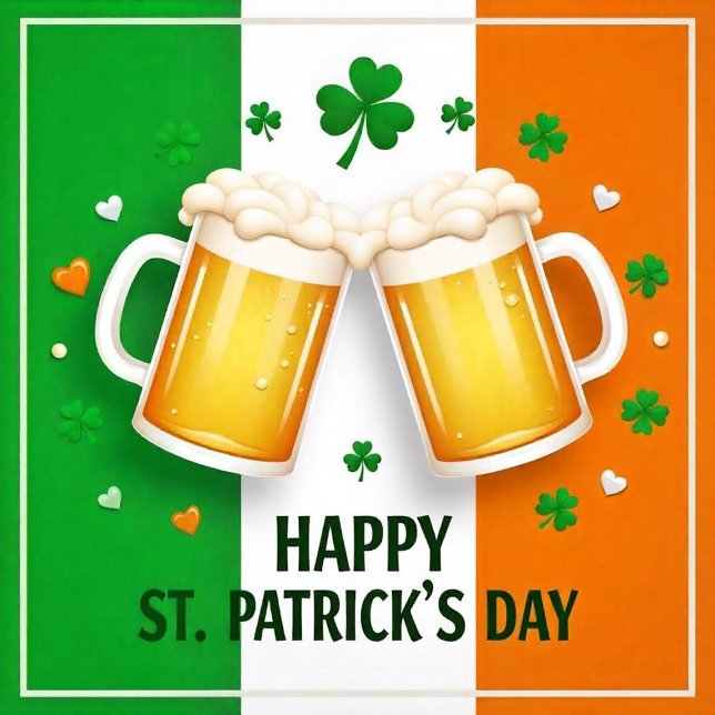 Joyeuse carte de vacances plate de la Saint-Patric (Happy St. Patrick's Day Holiday Card!)