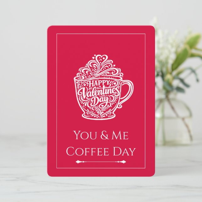 Joyeuse carte de vœux de date de café pour la Sain (Debout devant)