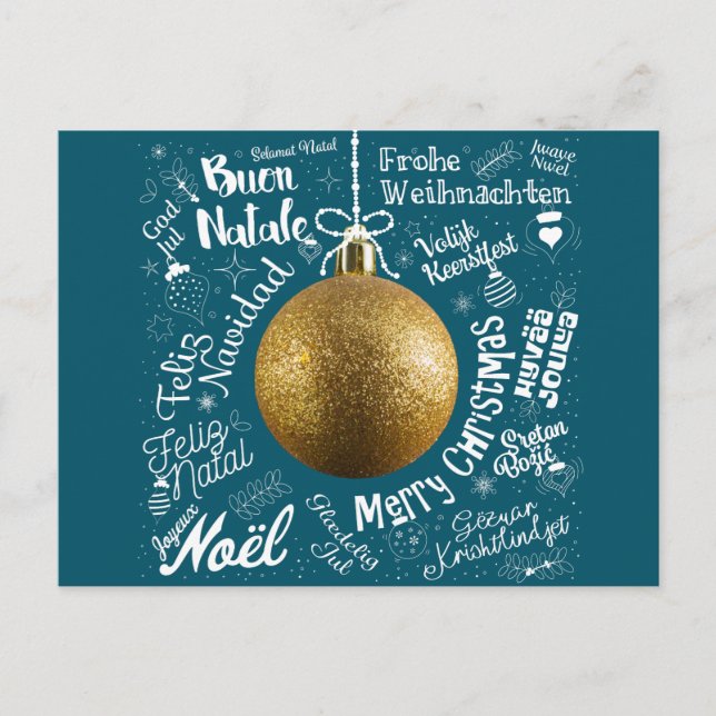 Joyeuse carte de voeux de Noël du monde en différe (Devant)