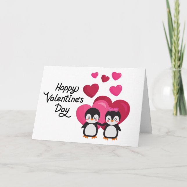 Joyeuse carte de vœux pliée de la Saint-Valentin (Devant)