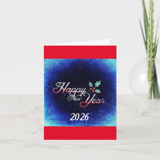 Joyeuse carte de vœux pour le Nouvel An 2026 (Devant)