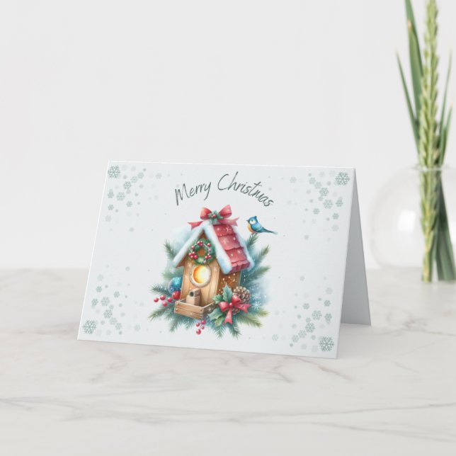Joyeuse carte d'oiseau de Noël (Devant)
