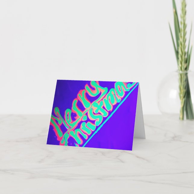 Joyeuse carte Fluorescent de Noël (Devant)