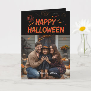 Joyeuse carte Halloween, photo de famille Hallowee