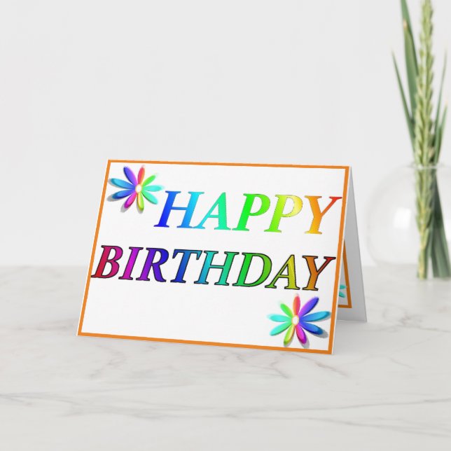 Joyeuse carte multicolore d'anniversaire (Devant)