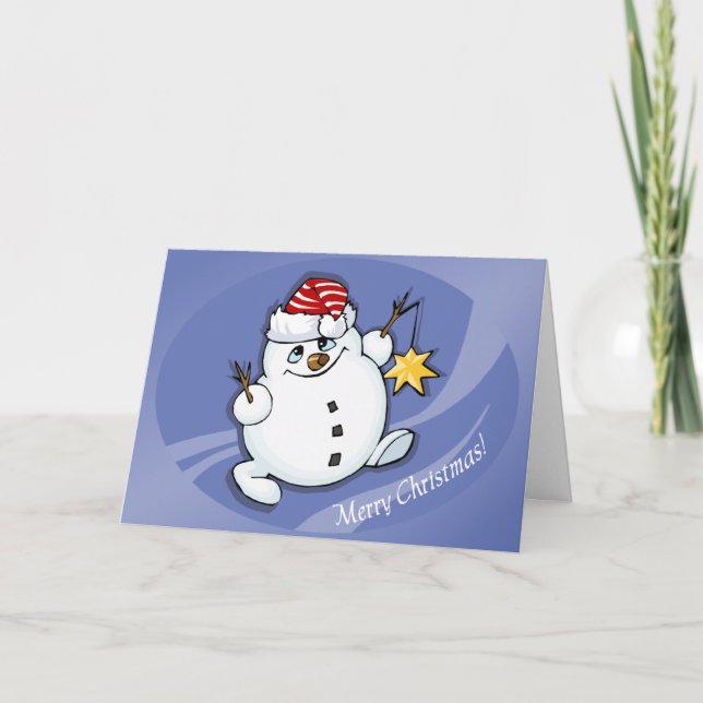 Joyeuse carte Noël Snowman (Devant)