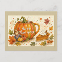 Joyeuse carte postale de mug et de tarte à la citr