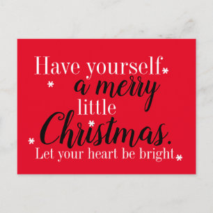 Joyeuse carte postale de Noël Rouge, Noir et Blanc