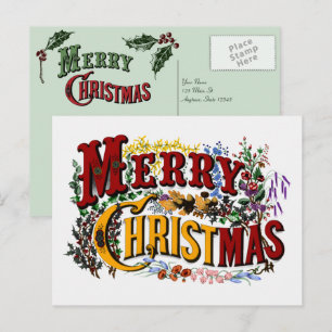 Joyeuse carte postale Vintage de Noël