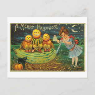 Joyeuse carte postale Vintage Halloween