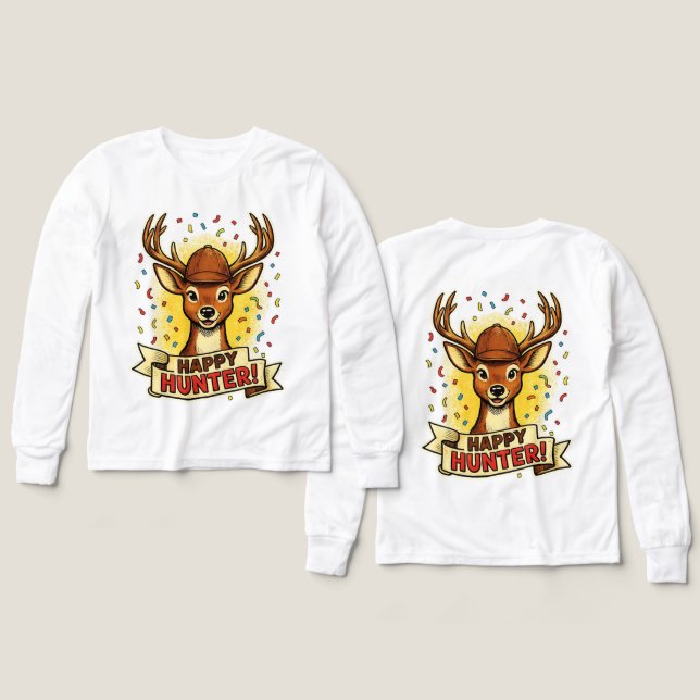 Joyeuse chasse célébration cerf amusant festif cha (Motif Recto et Verso)