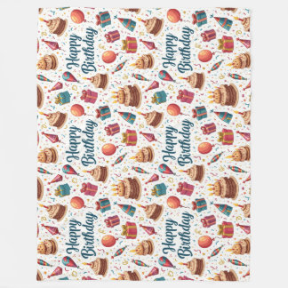 Joyeuse couverture en polaire d'anniversaire avec