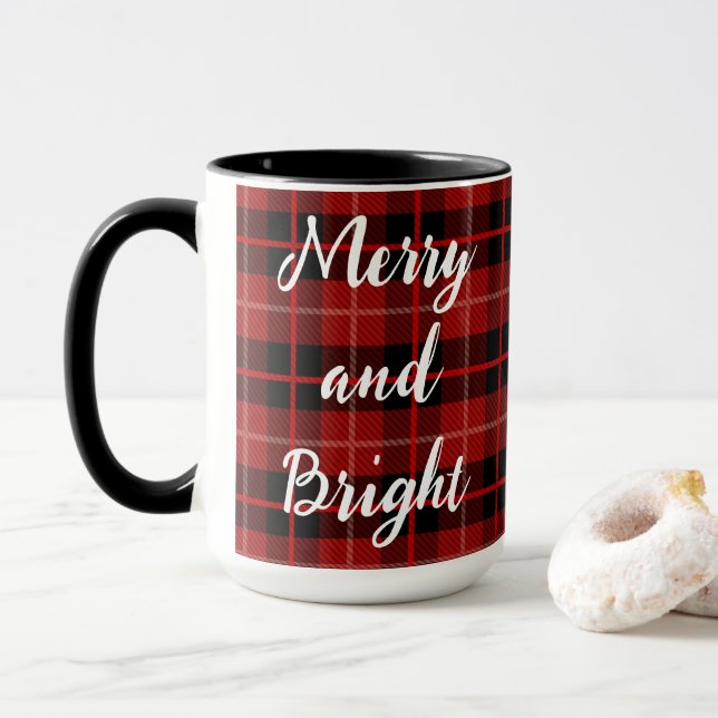 Joyeuse et brillante tasse de Noël personnalisée (Avec donut)