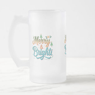 Joyeuse et brillante tasse de verre dépoli - 16 oz