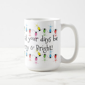 Joyeuse et lumineuse tasse de lumières de Noël