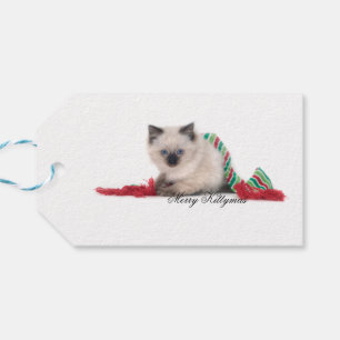 Joyeuse étiquette de cadeau de Kittymas