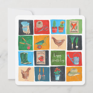 Joyeuse ferme de jardinage d'anniversaire Carte