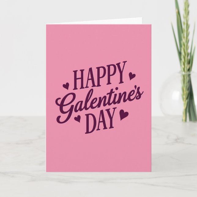 Joyeuse fête de Galentines Journée coeurs carte ma (Devant)