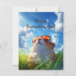 Joyeuse Fête de la Marmotte Carte de Vacances Colo