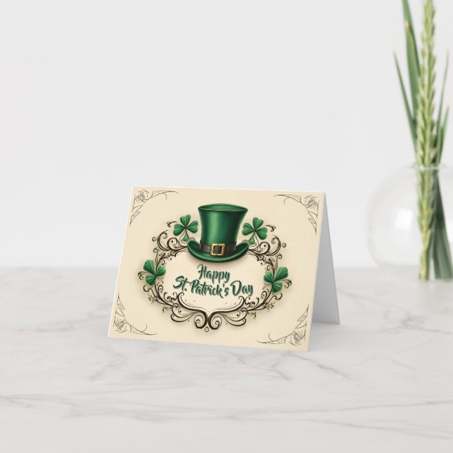 Joyeuse fête de la Saint-Patrick, modèle de trèfle (Devant)