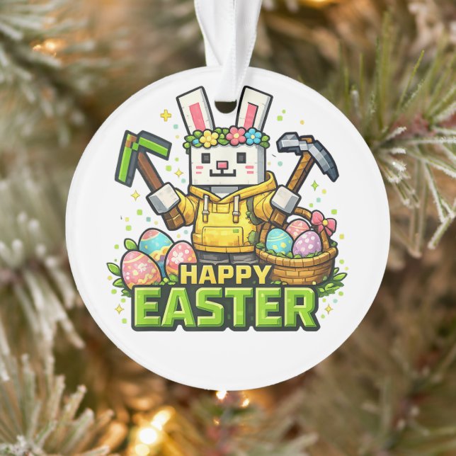 Joyeuse fête de Pâques Lapin Œuf Joueur Vidéo  (Arbre)