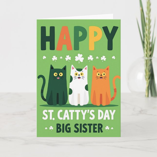 Joyeuse fête de sainte Cattys carte grande sœur (Devant)