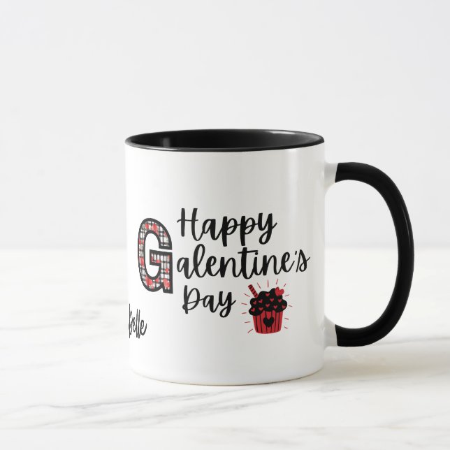 Joyeuse fête des Galentines Mug rouge et noire (Droite)
