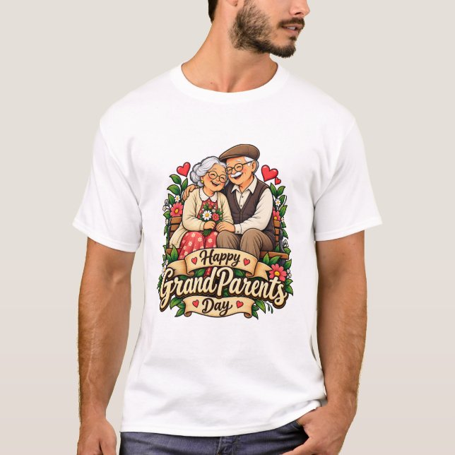 Joyeuse Fête des Grands-parents T-shirt Nouvelle C (Devant)