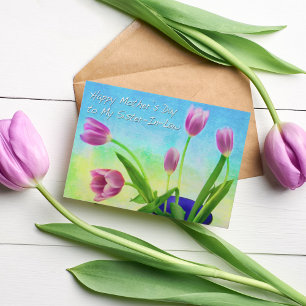 Joyeuse fête des mères à ma sœur Carte de vœux