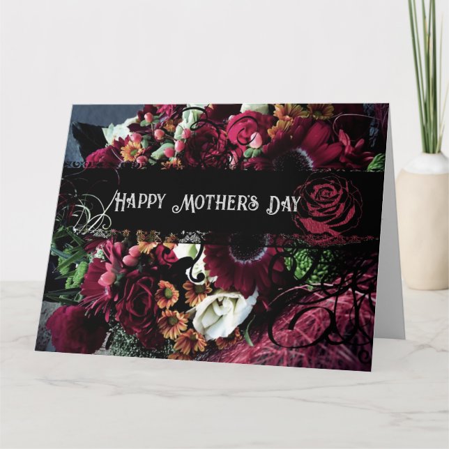Joyeuse fête des mères avec carte de vœux pliée ci (Devant)