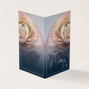 Joyeuse fête des Mères avec une grande rose rose
