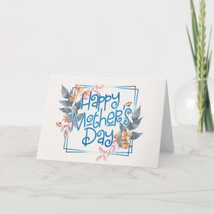 Joyeuse Fête des Mères Cadre Floral   Carte de vœu