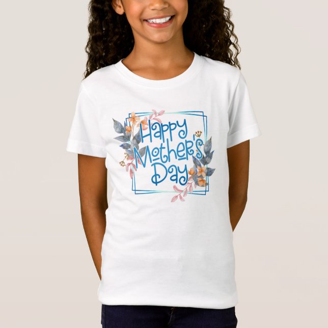 Joyeuse Fête des Mères Cadre Floral | T-shirt (Devant)