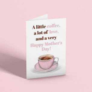 Joyeuse Fête des Mères Café Rose Cartes de Vœux