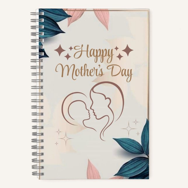 Joyeuse fête des Mères, cahier à spirale 5.5" x 8. (Recto)