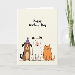 Joyeuse Fête des Mères Carte Animale