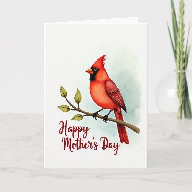 Joyeuse Fête des Mères Carte d'art d'oiseau (Devant)