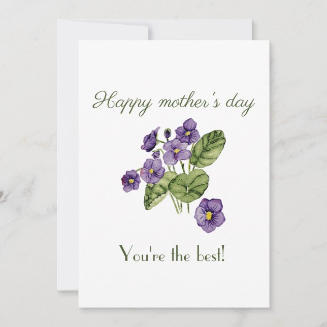 Joyeuse fête des mères Carte de vacances Violets F (Devant)