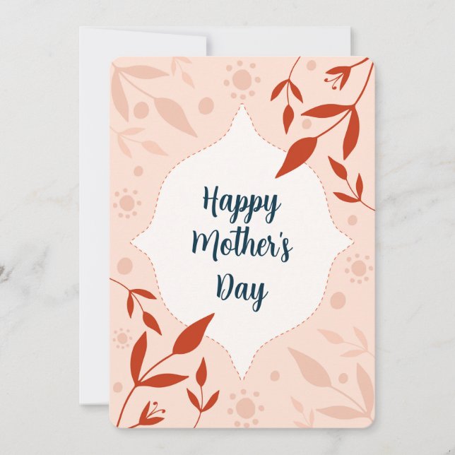 Joyeuse fête des mères carte fleur rose (Devant)