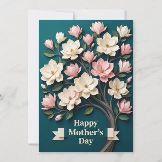 Joyeuse Fête des Mères Carte Magnolia en Origami
