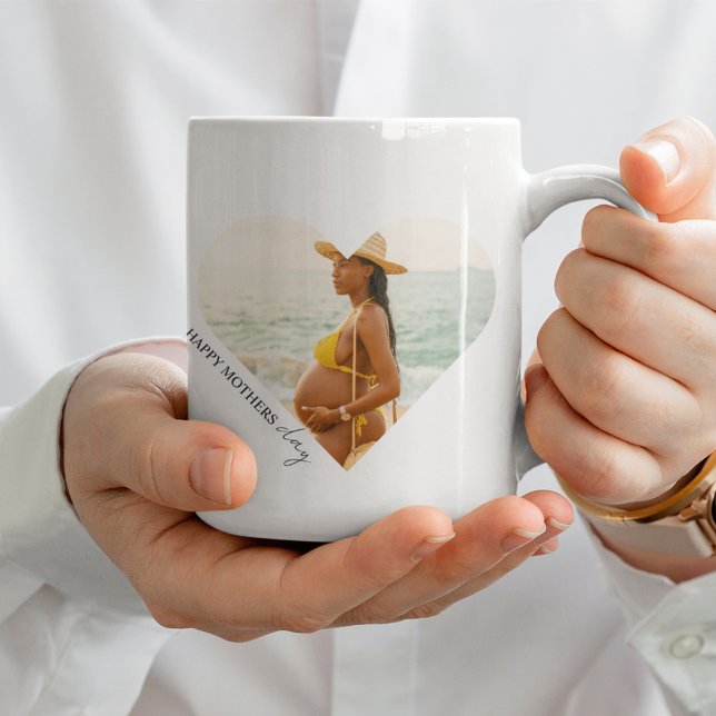 Joyeuse Fête des Mères Coeur Photo Mug | Cadeau pe (Créateur téléchargé)