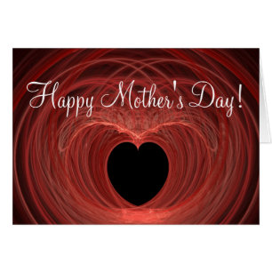 Joyeuse fête des mères Coeur rouge et noir émaillé