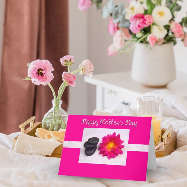 Joyeuse fête des mères Dahlia et Zen Rocks Cartes (Créateur téléchargé)