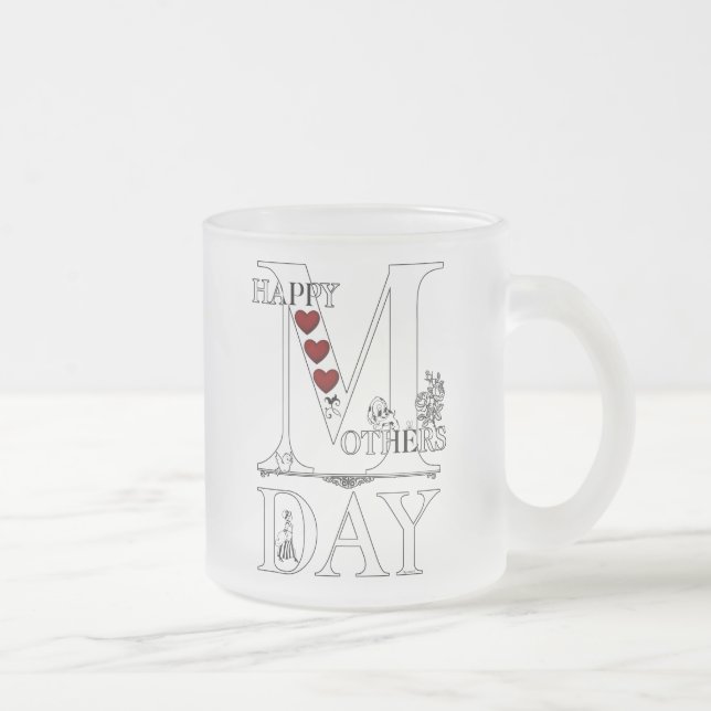 Joyeuse Fête des mères de la Mug de verre givré (Droit)
